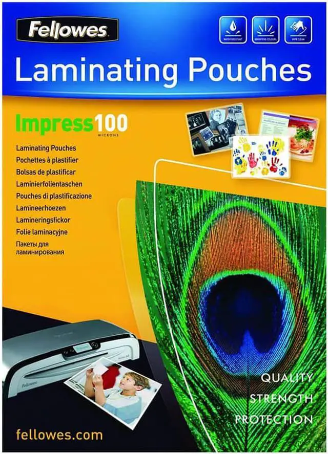 Main image of Fellowes Laminating Pouches 100 micron Gloss A4 (100pk)