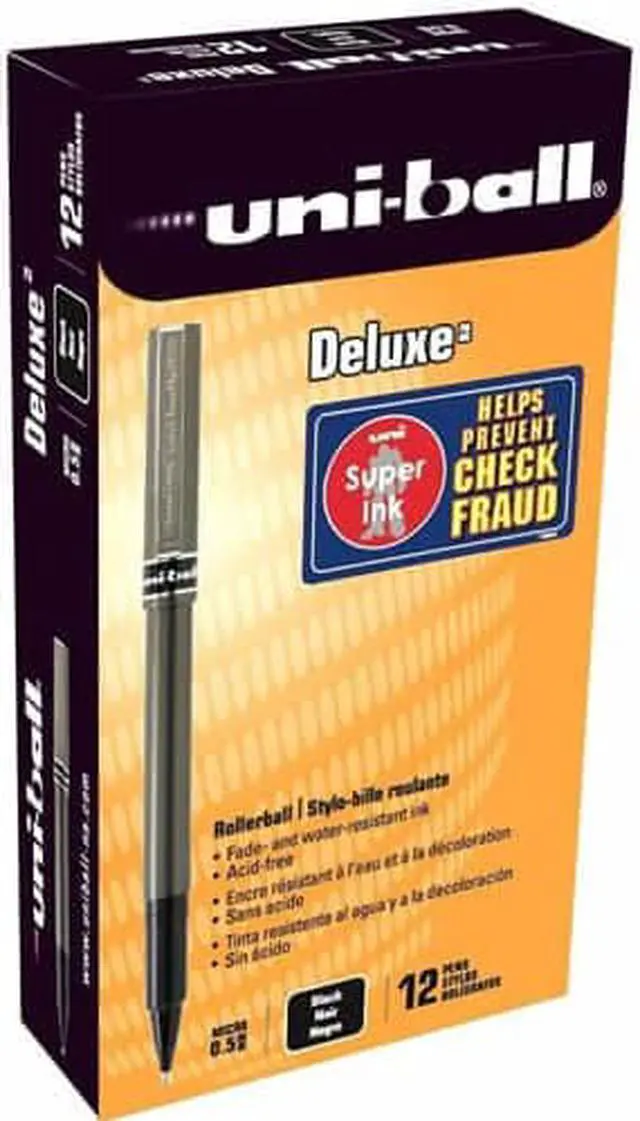 Alt view image 2 of 3 - Uni-Ball Micro Deluxe Rollerball Pen 0.2mm (12-Pack) - Black