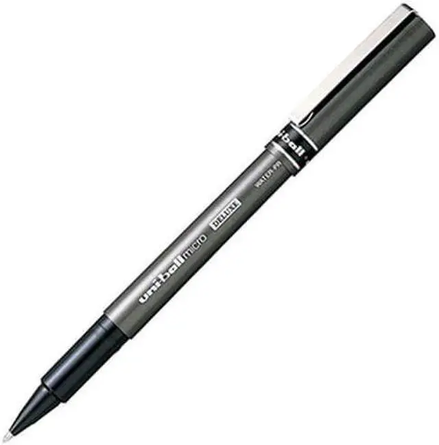 Alt view image 3 of 3 - Uni-Ball Micro Deluxe Rollerball Pen 0.2mm (12-Pack) - Black