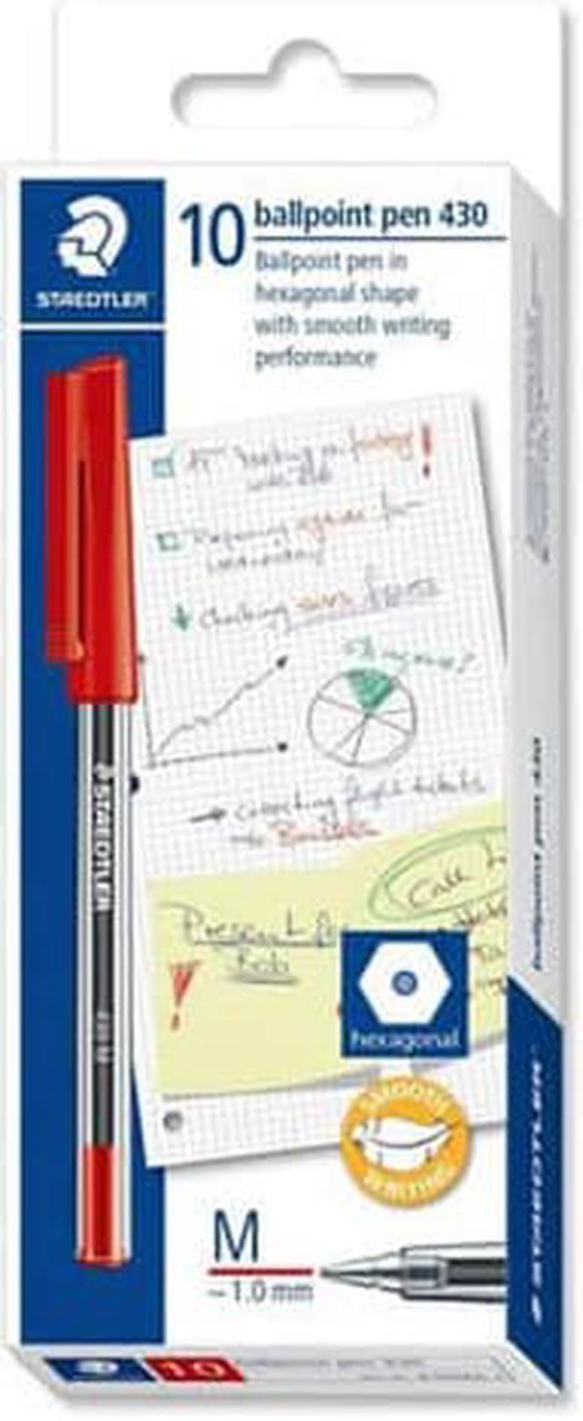 Staedtler Stick Medium Ballpoint Pen (Box of 10) - Red 