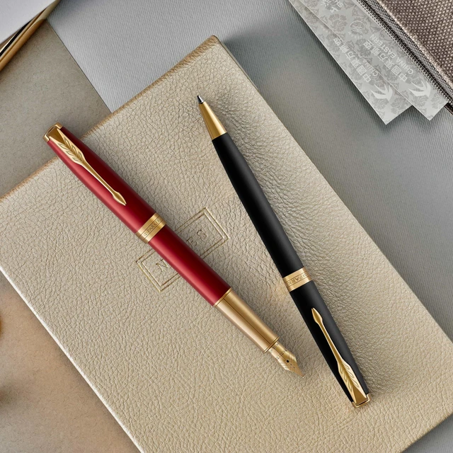 Alt view image 7 of 7 - Sonnet Ballpoint Pen Black Lacquer with Gold Trim Medium Point Black Ink (1931497)