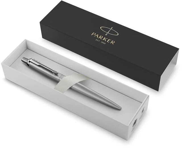Alt view image 5 of 6 - Jotter XL Monochrome Collection, Stainless Steel, Medium Point, Ballpoint Pen with Blue Ink, Silver - Smooth Writing, Signature Design, Stationary, Desk Essentials