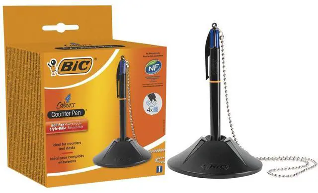 Main image of BIC 4 Colours Counter Pen Ballpoint Pen Blue 1 Box