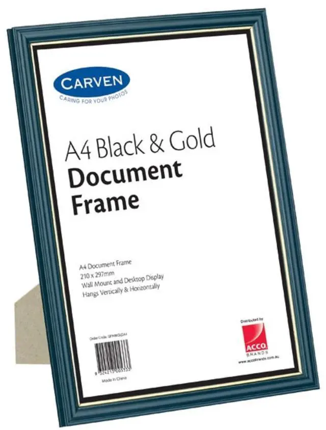 Main image of Carven Document Frame Black/Gold A4