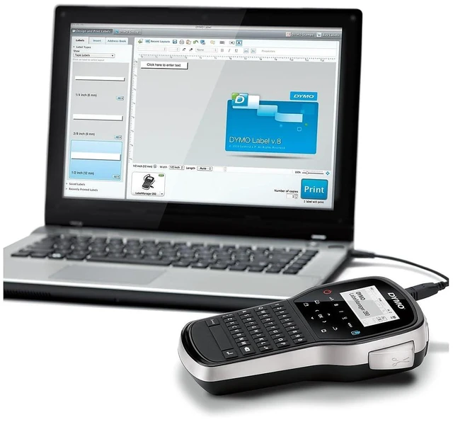 Alt view image 7 of 7 - 1815990 LabelManager 280, 2 Lines, 4w x 2 3/10d x 7 9/10h (DYM1815990)
