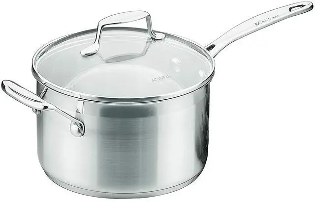 Main image of SCANPAN Impact 3.5 qt. Saucepan with Lid - Made of Durable 18/10 Stainless Steel - Dishwasher & Oven Safe