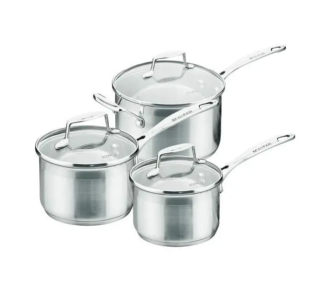 Alt view image 3 of 4 - SCANPAN Impact 3.5 qt. Saucepan with Lid - Made of Durable 18/10 Stainless Steel - Dishwasher & Oven Safe