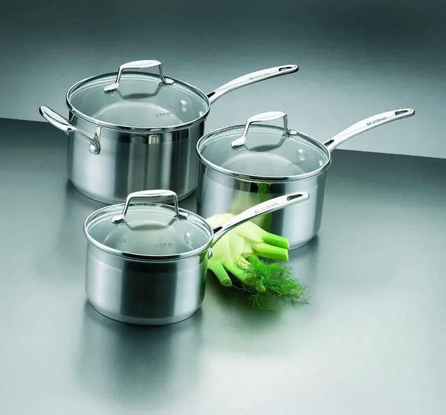 Alt view image 4 of 4 - SCANPAN Impact 3.5 qt. Saucepan with Lid - Made of Durable 18/10 Stainless Steel - Dishwasher & Oven Safe