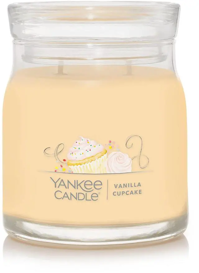 Main image of Yankee Candle Vanilla Cupcake Scented Signature 13oz Medium Jar 2-Wick Candle Over 35 Hours of Burn Time