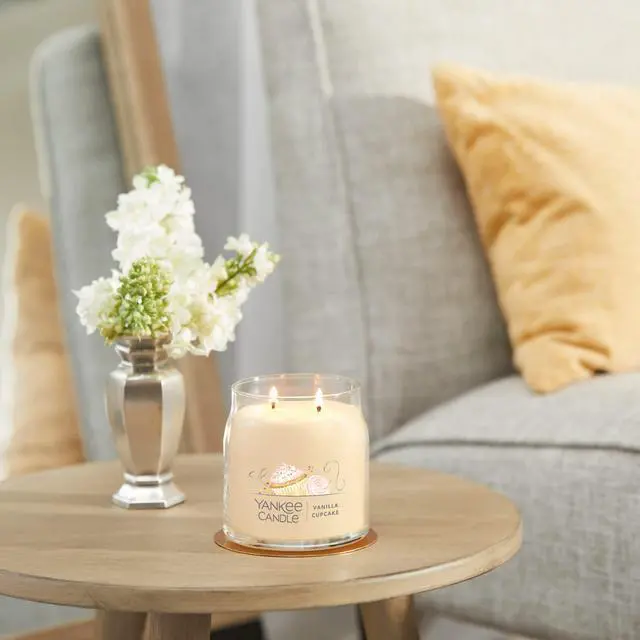 Alt view image 4 of 4 - Yankee Candle Vanilla Cupcake Scented Signature 13oz Medium Jar 2-Wick Candle Over 35 Hours of Burn Time