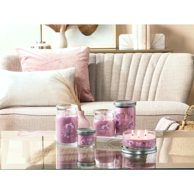 Alt view image 4 of 6 - Yankee Candle Wild Orchid Scented Signature 13oz Medium Jar 2-Wick Candle Over 35 Hours of Burn Time
