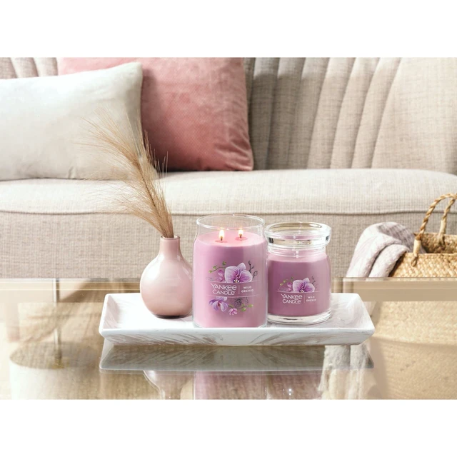 Alt view image 3 of 6 - Yankee Candle Wild Orchid Scented Signature 13oz Medium Jar 2-Wick Candle Over 35 Hours of Burn Time