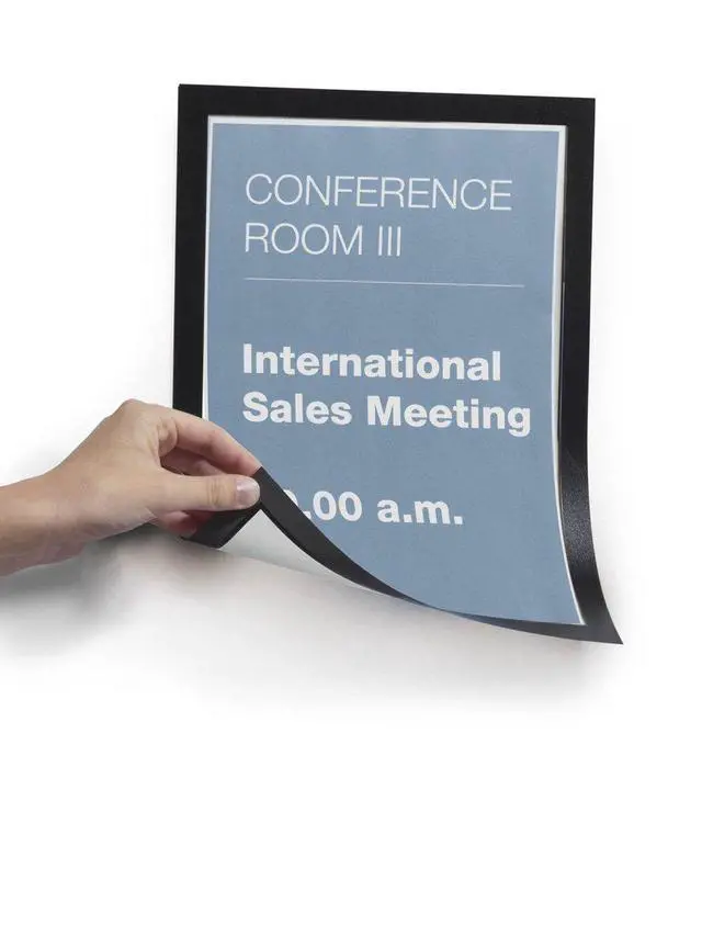 Alt view image 4 of 4 - Durable DURAFRAME Magnetic Frame, A4 Size - Black, Pack of 5;Duraframe