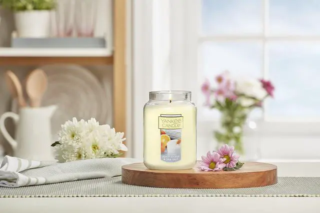 Alt view image 4 of 4 - Yankee Candle Juicy Citrus & Sea Salt Scented Classic 22oz Large Jar Single Wick Candle Over 110 Hours of Burn Time