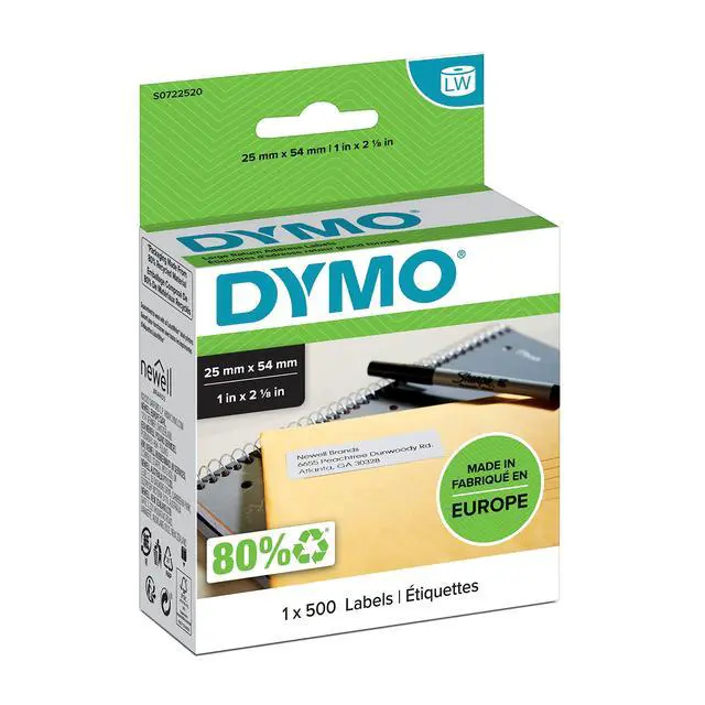 Alt view image 2 of 8 - Address labels - white - 54 x 25 mm - 500 label(s) ( 1 roll(s) x 500 ) - for DYMO LabelWriter - S0722520