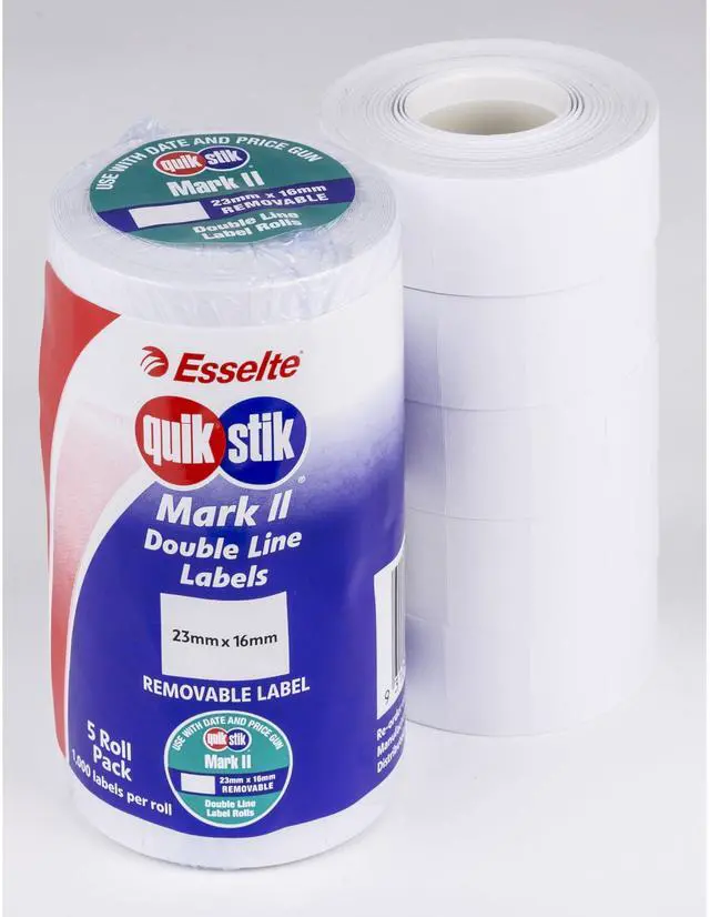 Main image of QUIKSTIK 48248 Pricing Gun Labels,Mark II White Removable, 23 x 16mm