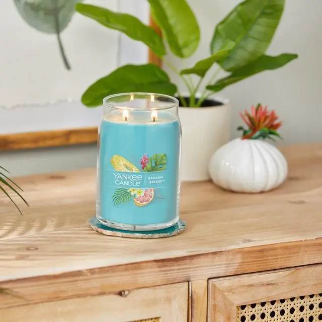 Alt view image 4 of 5 - Yankee Candle Bahama Breeze Scented Signature 20oz Large Jar 2-Wick Candle Over 60 Hours of Burn Time