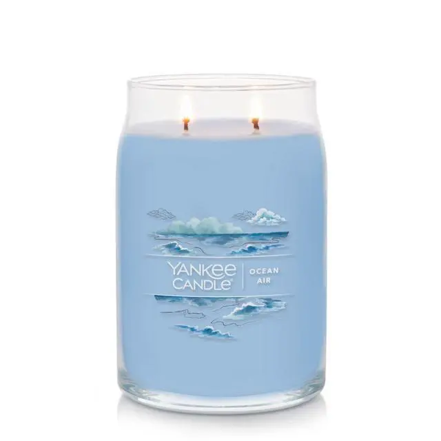Alt view image 2 of 4 - Yankee Candle Ocean Air Scented Signature 20oz Large Jar 2-Wick Candle Over 60 Hours of Burn Time
