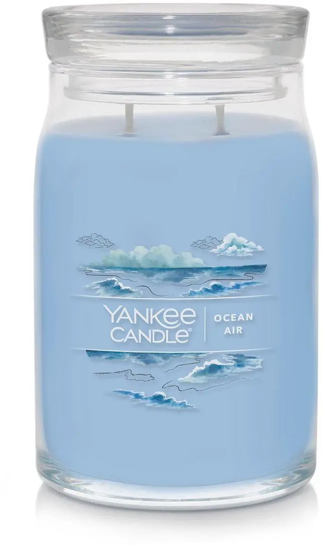 Main image of Yankee Candle Ocean Air Scented Signature 20oz Large Jar 2-Wick Candle Over 60 Hours of Burn Time