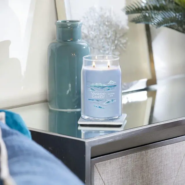 Alt view image 4 of 4 - Yankee Candle Ocean Air Scented Signature 20oz Large Jar 2-Wick Candle Over 60 Hours of Burn Time