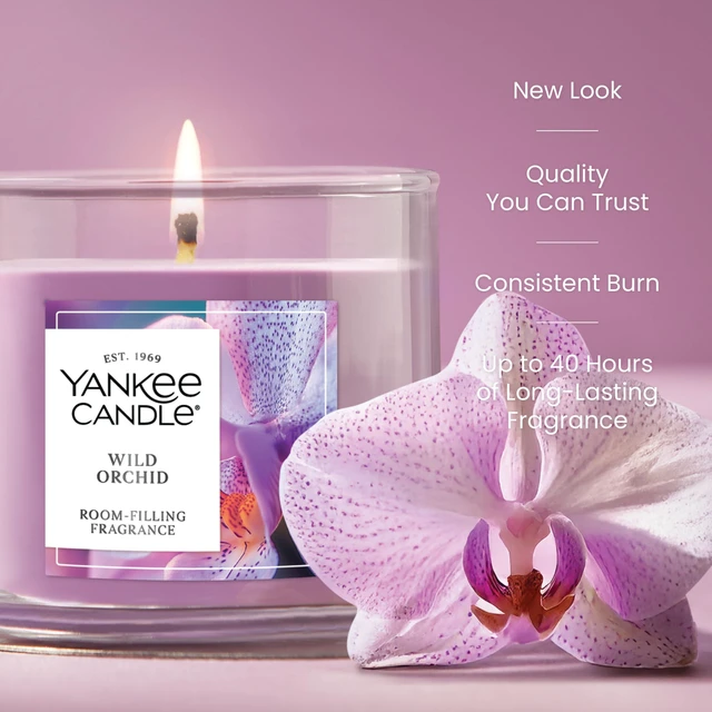 Alt view image 3 of 7 - Yankee Candle Wild Orchid Scented Signature 20oz Large Jar 2-Wick Candle Over 60 Hours of Burn Time