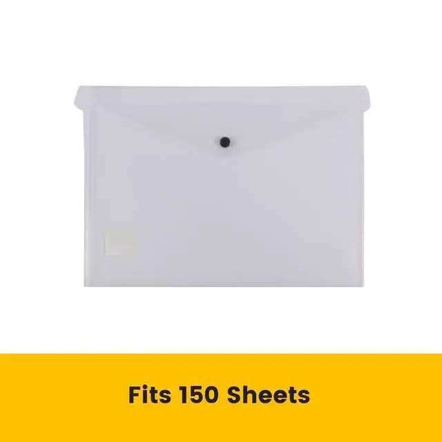 Alt view image 2 of 3 - Bantex, Clear Document Wallet, PP, A4, Button Closure, Clear