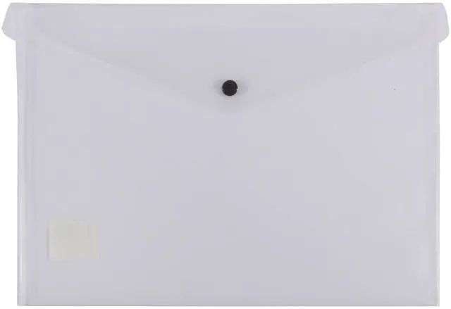 Main image of Bantex, Clear Document Wallet, PP, A4, Button Closure, Clear