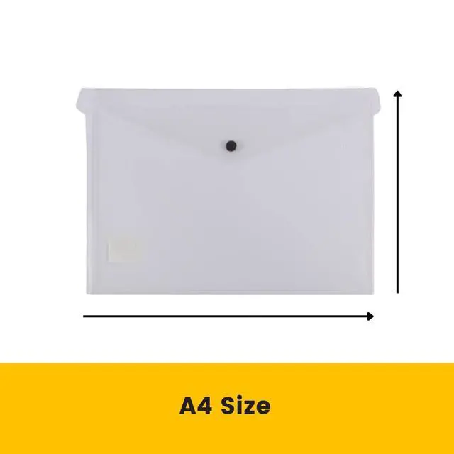 Alt view image 3 of 3 - Bantex, Clear Document Wallet, PP, A4, Button Closure, Clear