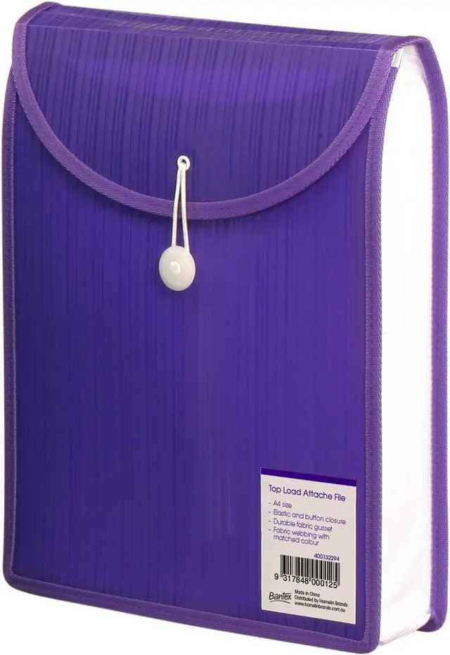 Main image of Bantex A4 Top Load Attache File, Violet