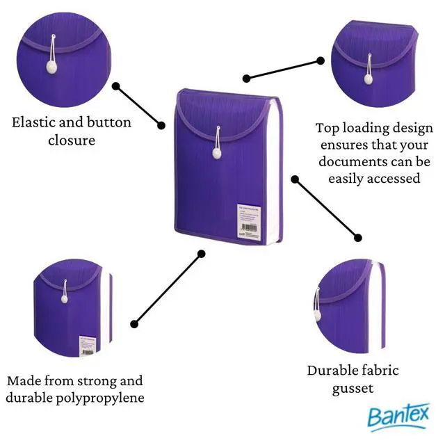 Alt view image 2 of 4 - Bantex A4 Top Load Attache File, Violet