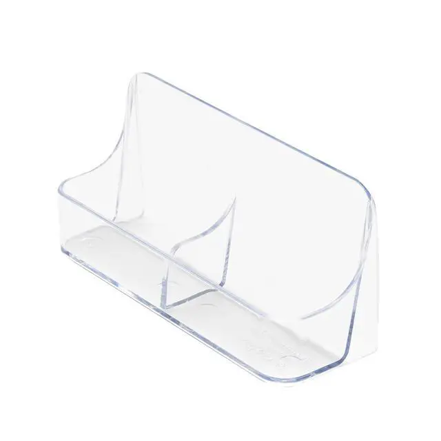 Alt view image 2 of 7 - Deflecto | Clear Acrylic 2 Pocket Desktop Business Card Holder | Landscape Business Card Display for Home, Business & Exhibition | Up to 100 Cards