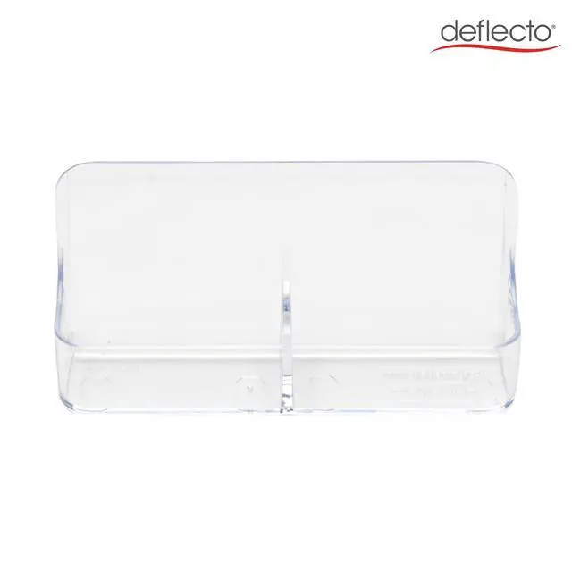 Alt view image 4 of 7 - Deflecto | Clear Acrylic 2 Pocket Desktop Business Card Holder | Landscape Business Card Display for Home, Business & Exhibition | Up to 100 Cards