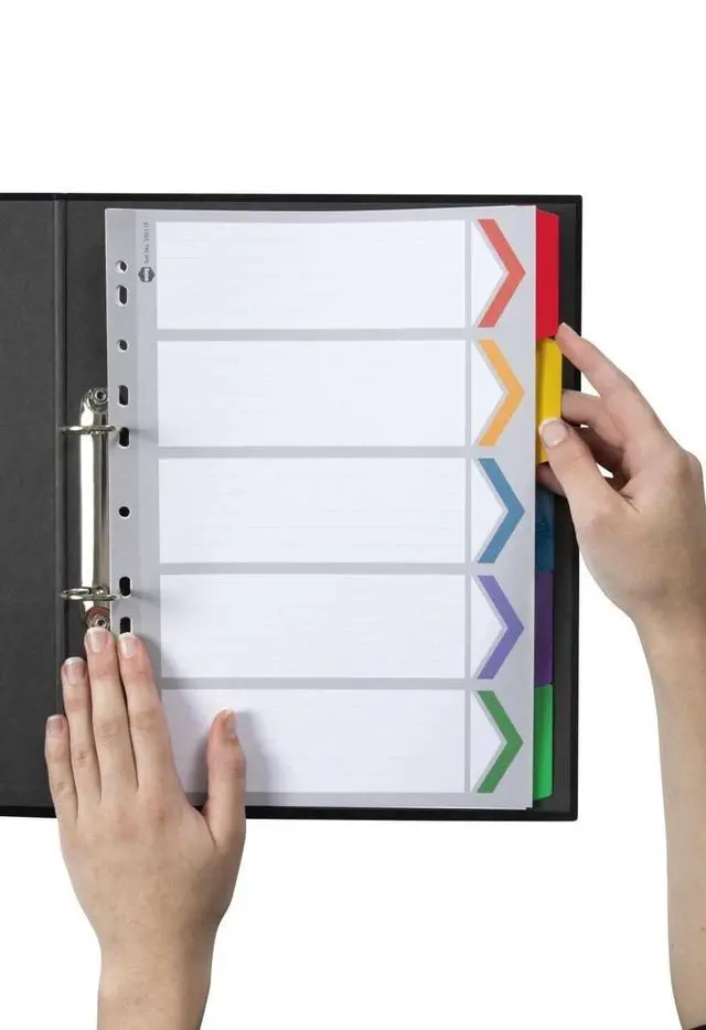 Alt view image 2 of 5 - Marbig 35111F Dividers Reinforced Manilla A4 Grey 1-5 Tab White
