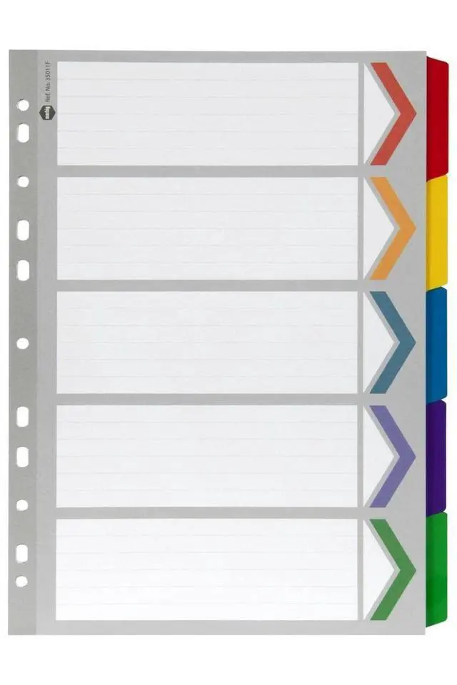 Alt view image 5 of 5 - Marbig 35111F Dividers Reinforced Manilla A4 Grey 1-5 Tab White