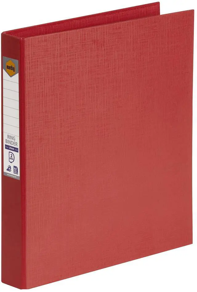 Main image of Marbig 2D PE Linen Ring Binder, 25 mm, Red