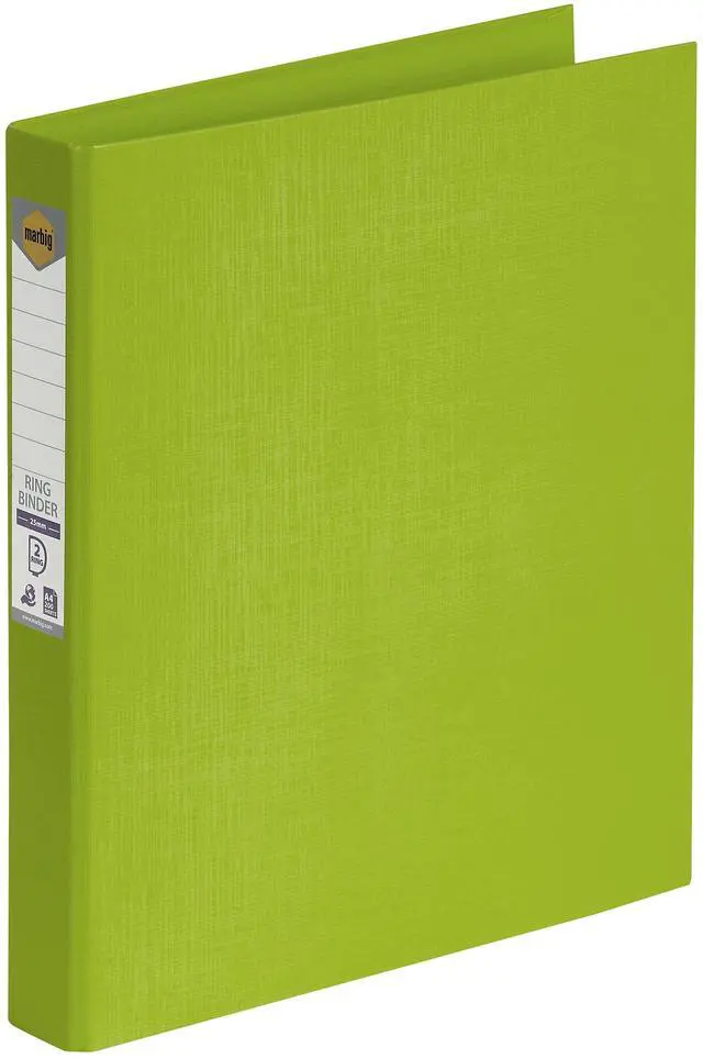 Main image of Marbig 2D PE A4 Linen Ring Binder, 25 mm, Lime