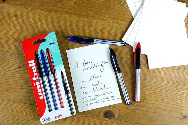 Alt view image 5 of 7 - uni-ball UB-188-L Rollerball Pens. Premium 0.7mm Medium Nib for Super Smooth Handwriting. Writes Like a Fountain Pen. Fade and Water Resistant Liquid Uni Super Ink. Box of 12 Red Ballpoint Pens