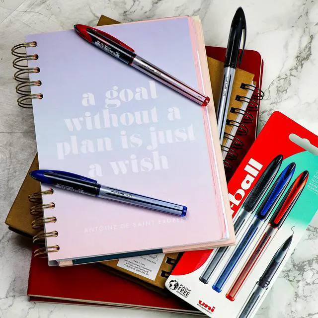 Alt view image 3 of 7 - uni-ball UB-188-L Rollerball Pens. Premium 0.7mm Medium Nib for Super Smooth Handwriting. Writes Like a Fountain Pen. Fade and Water Resistant Liquid Uni Super Ink. Box of 12 Red Ballpoint Pens