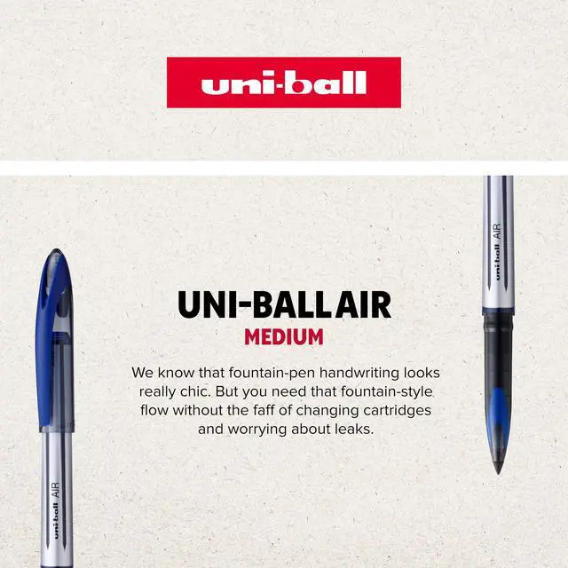 Alt view image 4 of 6 - uni-ball UB-188-Micro Fountain Pen Tip 0.5mm Air Rollerball Pens, Red Gel, 12 Pack