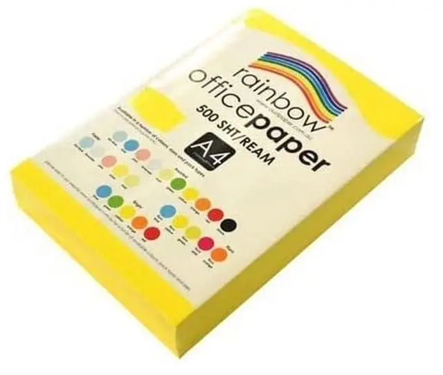 Main image of Rainbow A4 80Gsm Office Paper 500 Sheets, Yellow