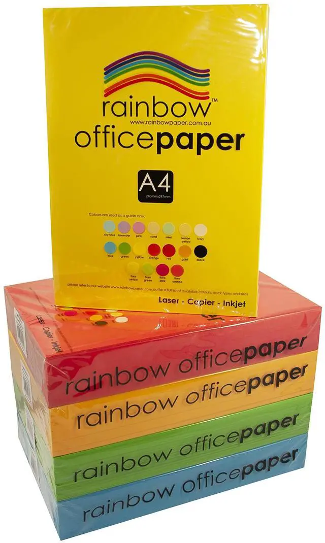 Alt view image 3 of 3 - Rainbow A4 80Gsm Office Paper 500 Sheets, Yellow