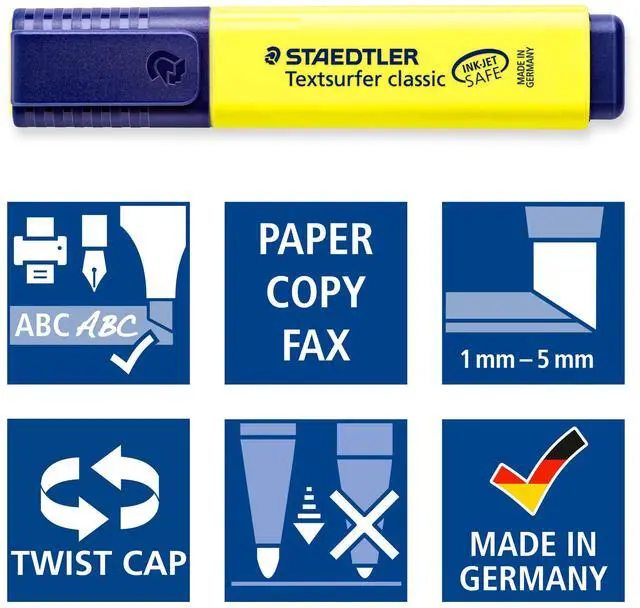 Alt view image 5 of 5 - STAEDTLER 364-1 Textsurfer Classic Highlighter - Yellow (Box of 10)