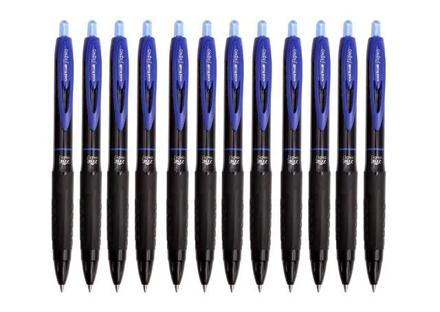 Alt view image 2 of 7 - uni-ball UMN-307 Signo RT Rollerball Pen, Blue Gel (Pack of 12)