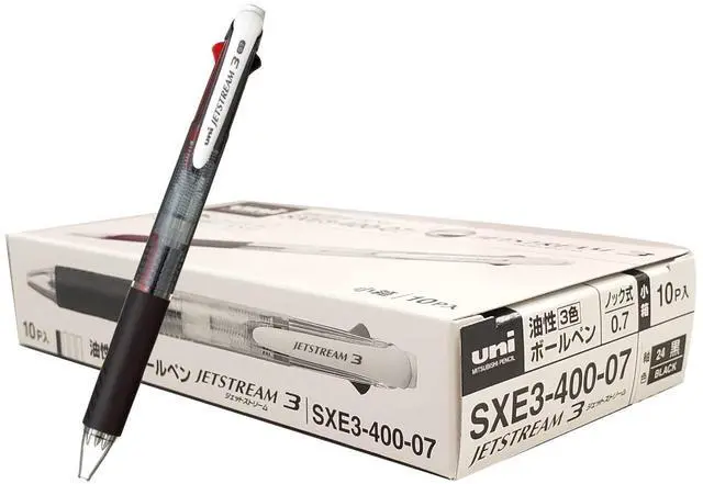 Main image of Mitsubishi Pencil SXE340007.24 10P Tri-Color Ballpoint Pen Jet Stream 10 Pens 0.7 Black Easy Writing
