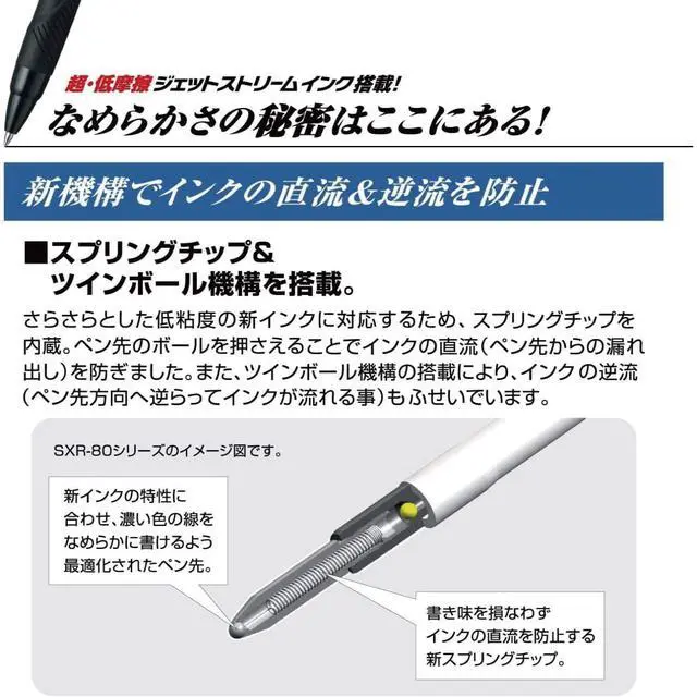 Alt view image 5 of 5 - Mitsubishi Pencil SXE340007.24 10P Tri-Color Ballpoint Pen Jet Stream 10 Pens 0.7 Black Easy Writing