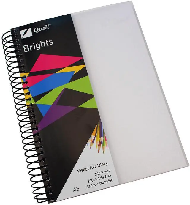 Main image of Quill, Visual Art Diary, 110gsm, PP, A5, 120 Pages, Frosted