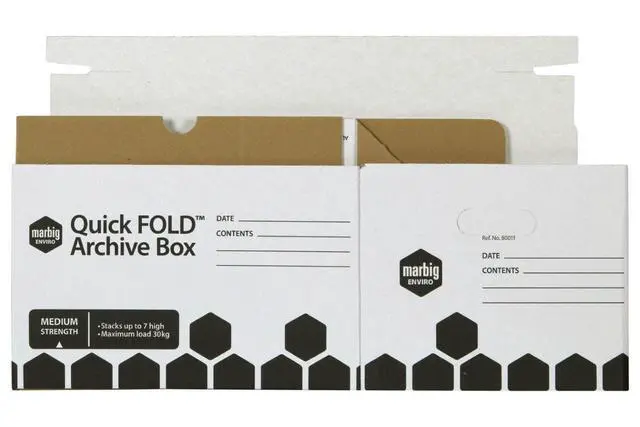 Alt view image 3 of 5 - Marbig Quickfold Archive Box with Lid, White/Black
