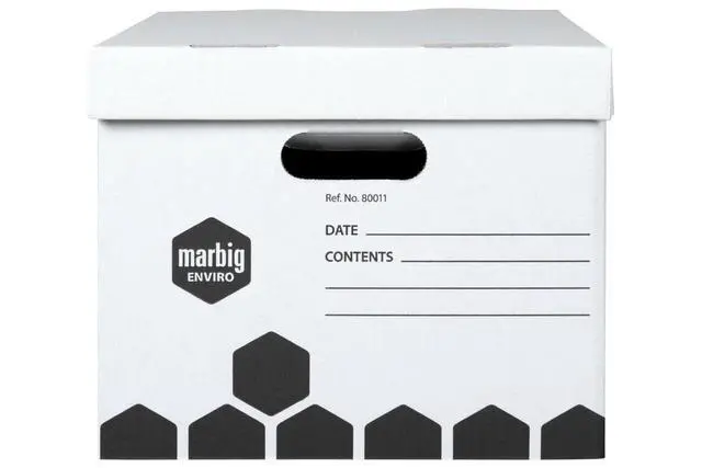 Alt view image 4 of 5 - Marbig Quickfold Archive Box with Lid, White/Black