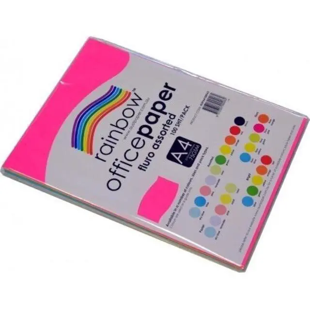 Alt view image 3 of 4 - Rainbow A4 75Gsm Fluro Office Paper 100 Sheets, Assorted