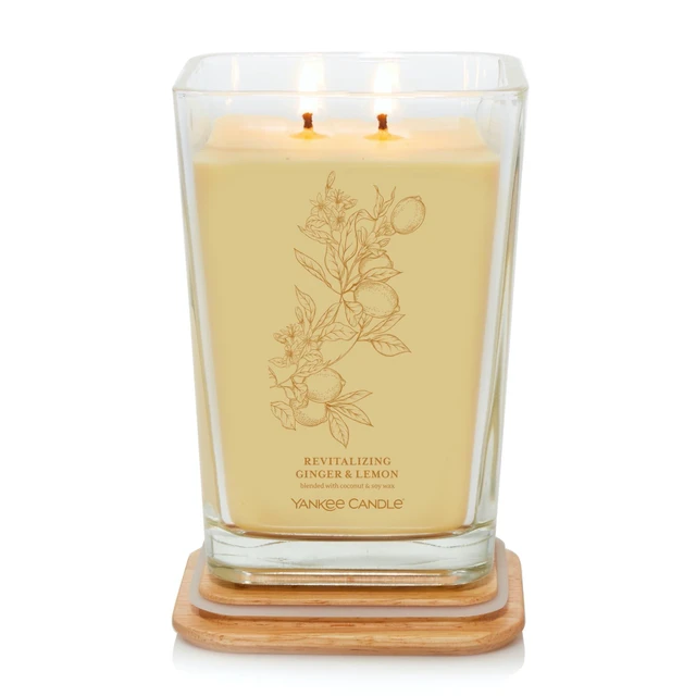 Alt view image 2 of 7 - Yankee Candle Revitalizing Ginger & Lemon Well Living Collection Large Square Candle 19.5 oz.